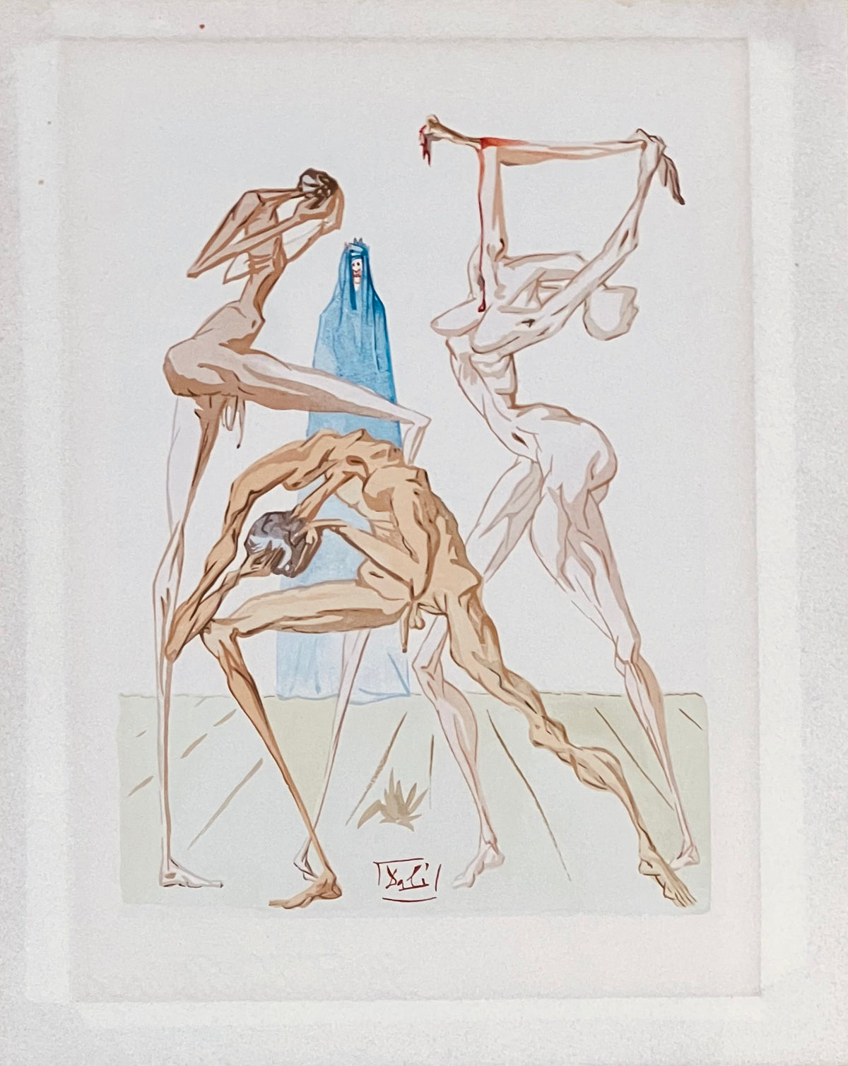 Salvador DALI, "Divine comédie - Enfer 26 - Les habitants de Prato", 1960