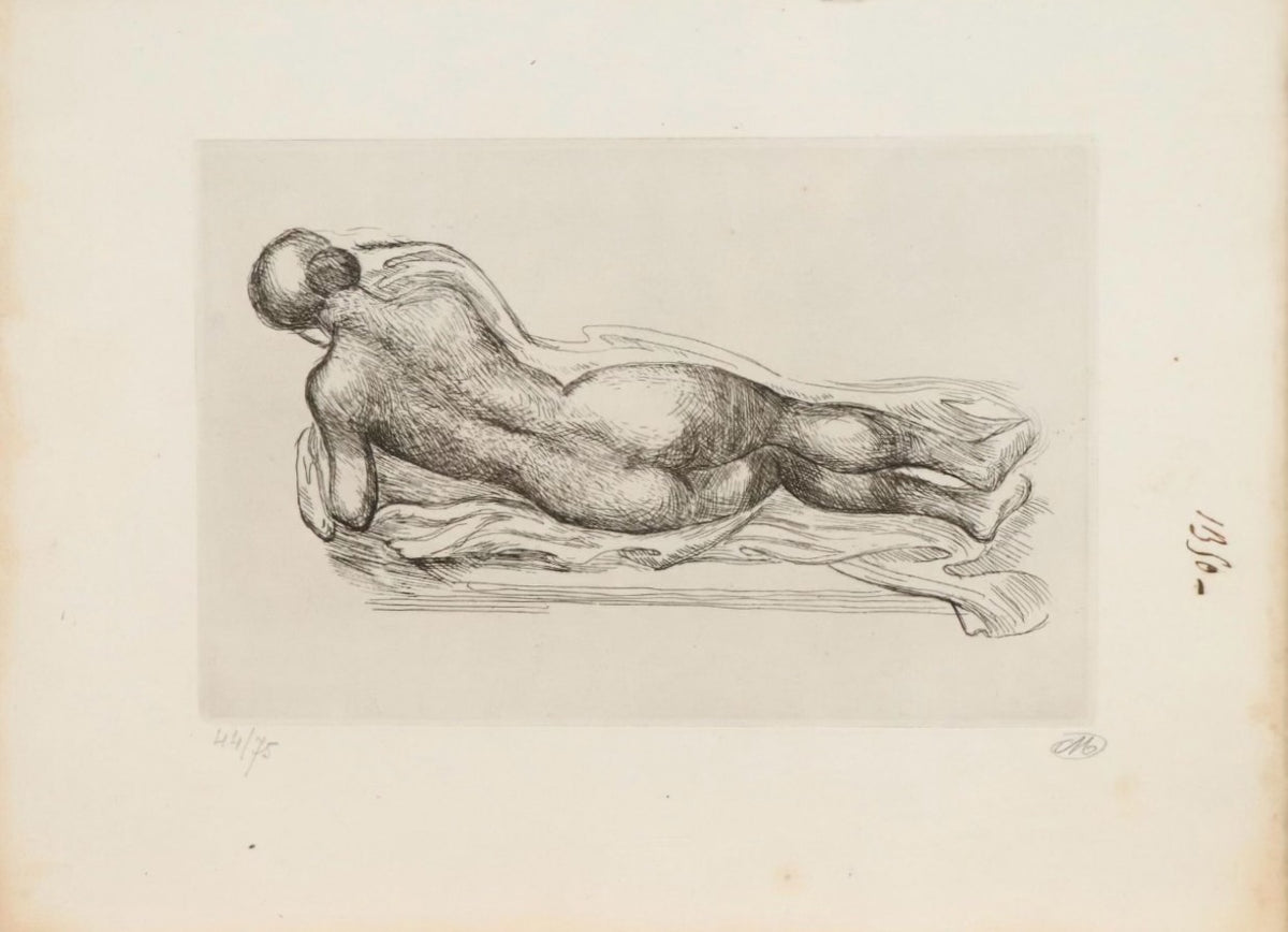 Aristide MAILLOL, "Femme étendue à la draperie", 1926