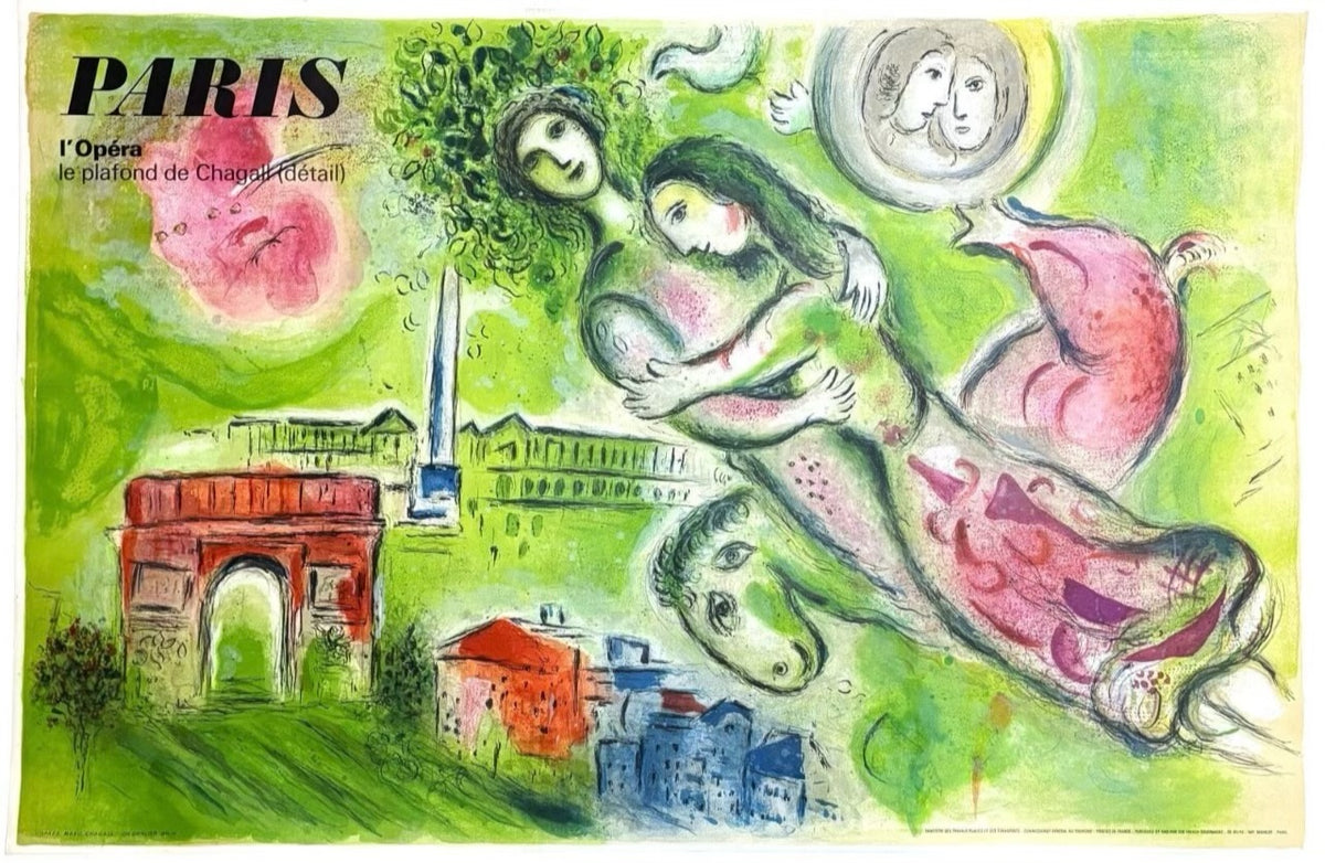 Marc CHAGALL, "Expos 64 - Paris l'Opéra - Le plafond de Chagall' (d'après), 1965