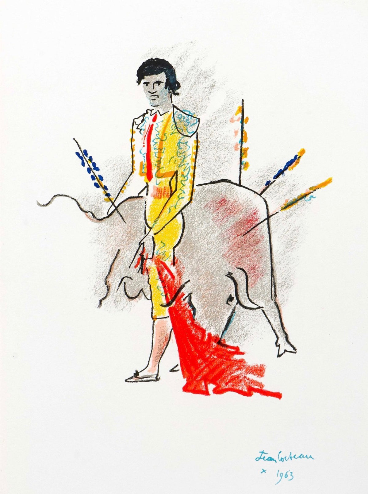 Jean COCTEAU, „Stiere – Lockruf der Muleta“, 1965