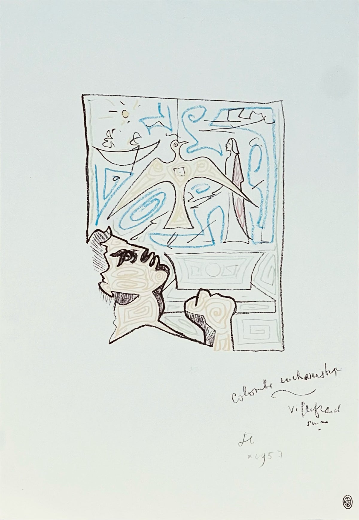 Jean COCTEAU, „Die eucharistische Taube“, 1957