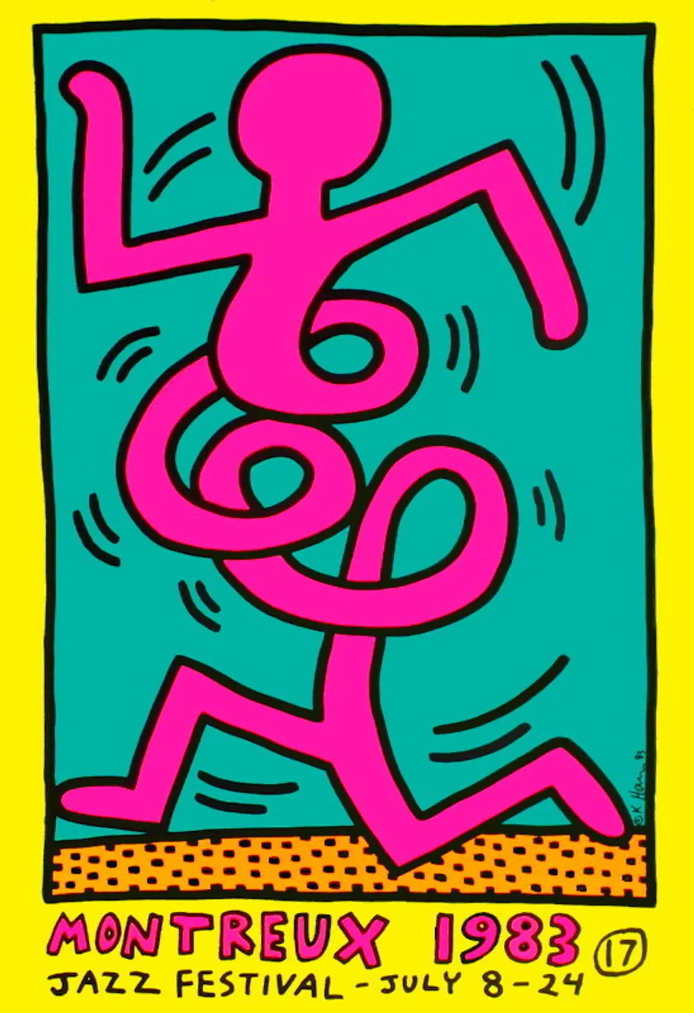 Keith HARING, "Jazz festival 83 (Pink)", 1983