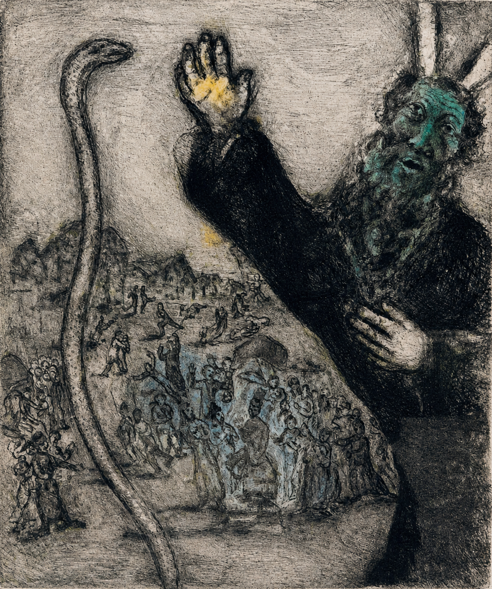 Marc CHAGALL, "Moïse et le serpent", 1958