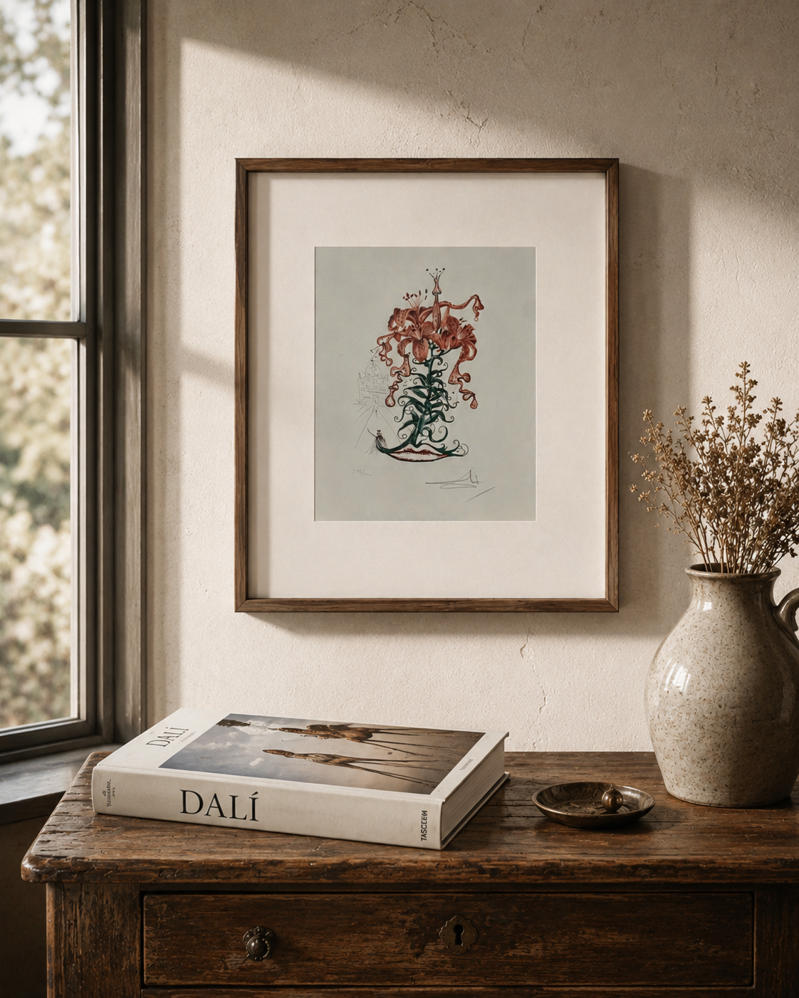 Salvador DALÍ, „Surrealistische Blumen – Tigerlilien des Theaters“, 1972-3